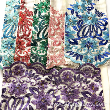 Light Color Background Rayon Satin With Plain Embroidery